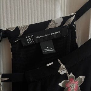INC International Concepts Black Dress with Floral Design